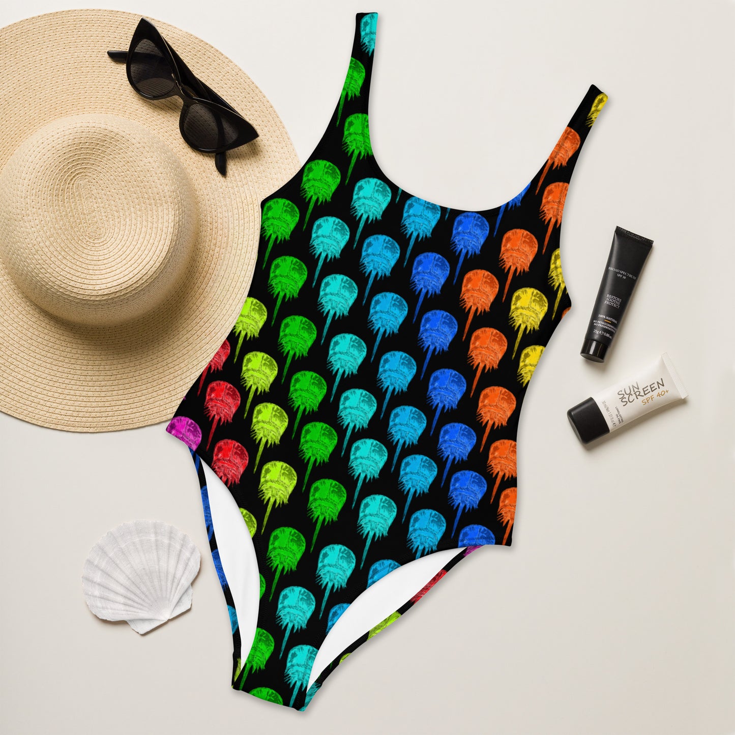 Salty Surf | Horseshoe Crab Parade One-Piece Swimsuit