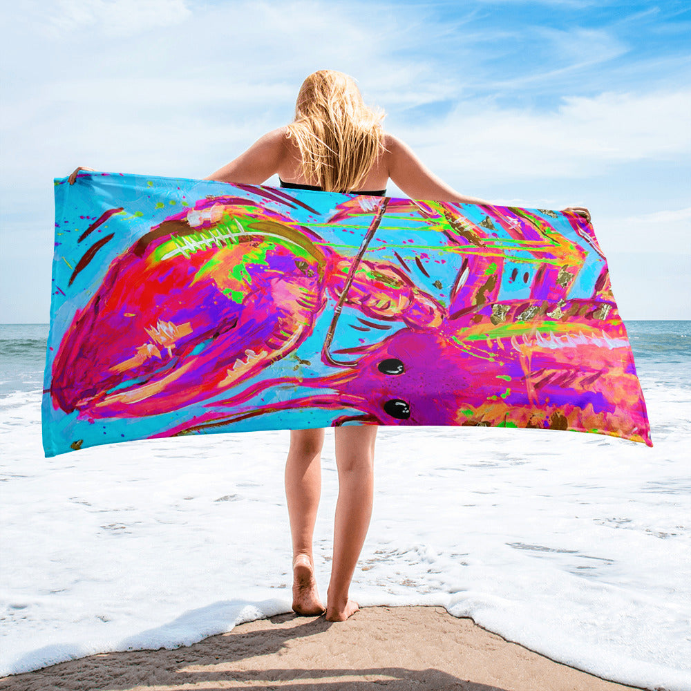 Salty Surf | Pop Lobster XL Beach Towel