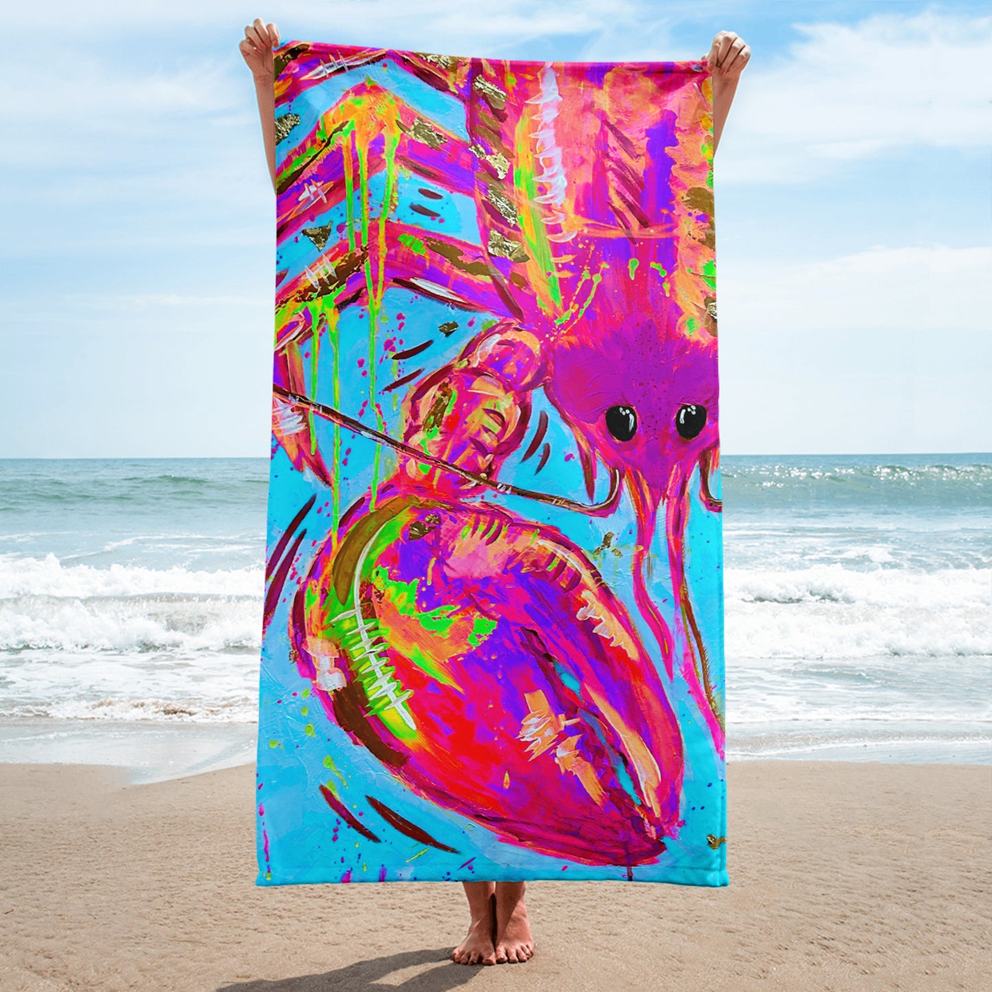 Salty Surf | Pop Lobster XL Beach Towel