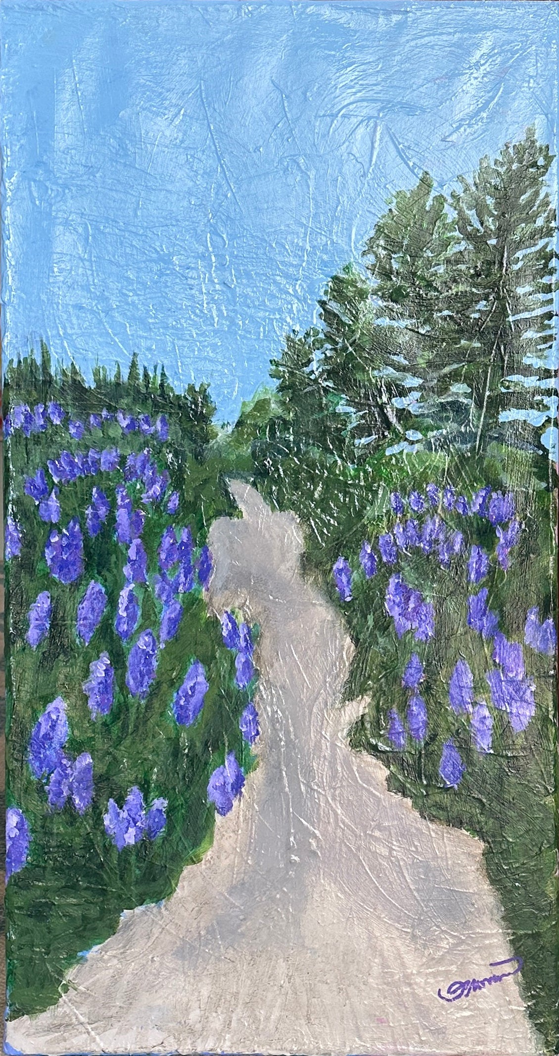 Original Art | "Ascending Through the Violet Haze," (15” x 30”)