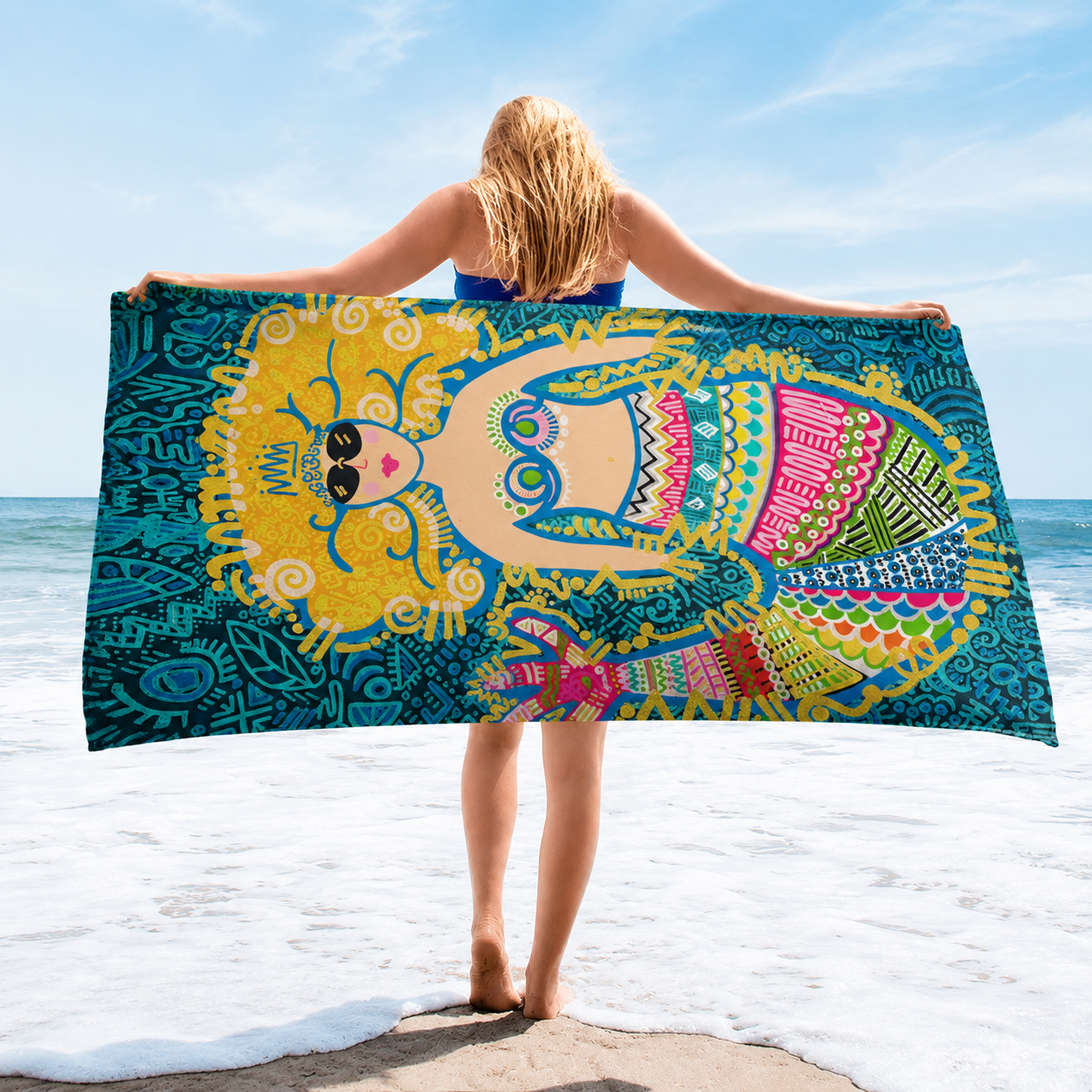 Salty Surf | Sassy Sea Siren XL Beach Towel