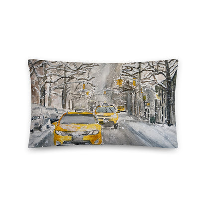 Pillow | "Hail" (Taxis in the Snow) | NYC Collection