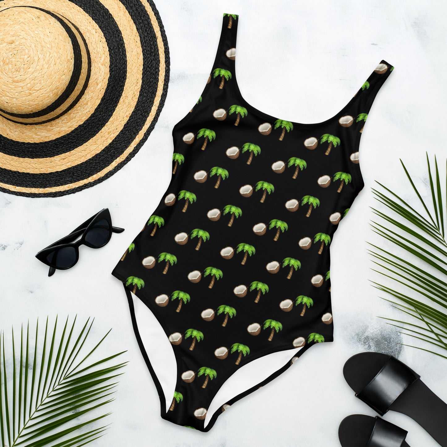 Vote  🇺🇸 2024 | Salty Surf Shop | Kamala Coconut Tree One-Piece Swimsuit