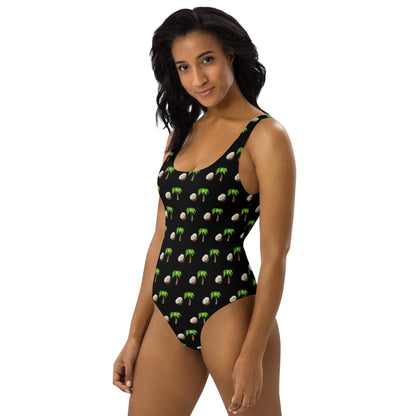 Vote  🇺🇸 2024 | Salty Surf Shop | Kamala Coconut Tree One-Piece Swimsuit