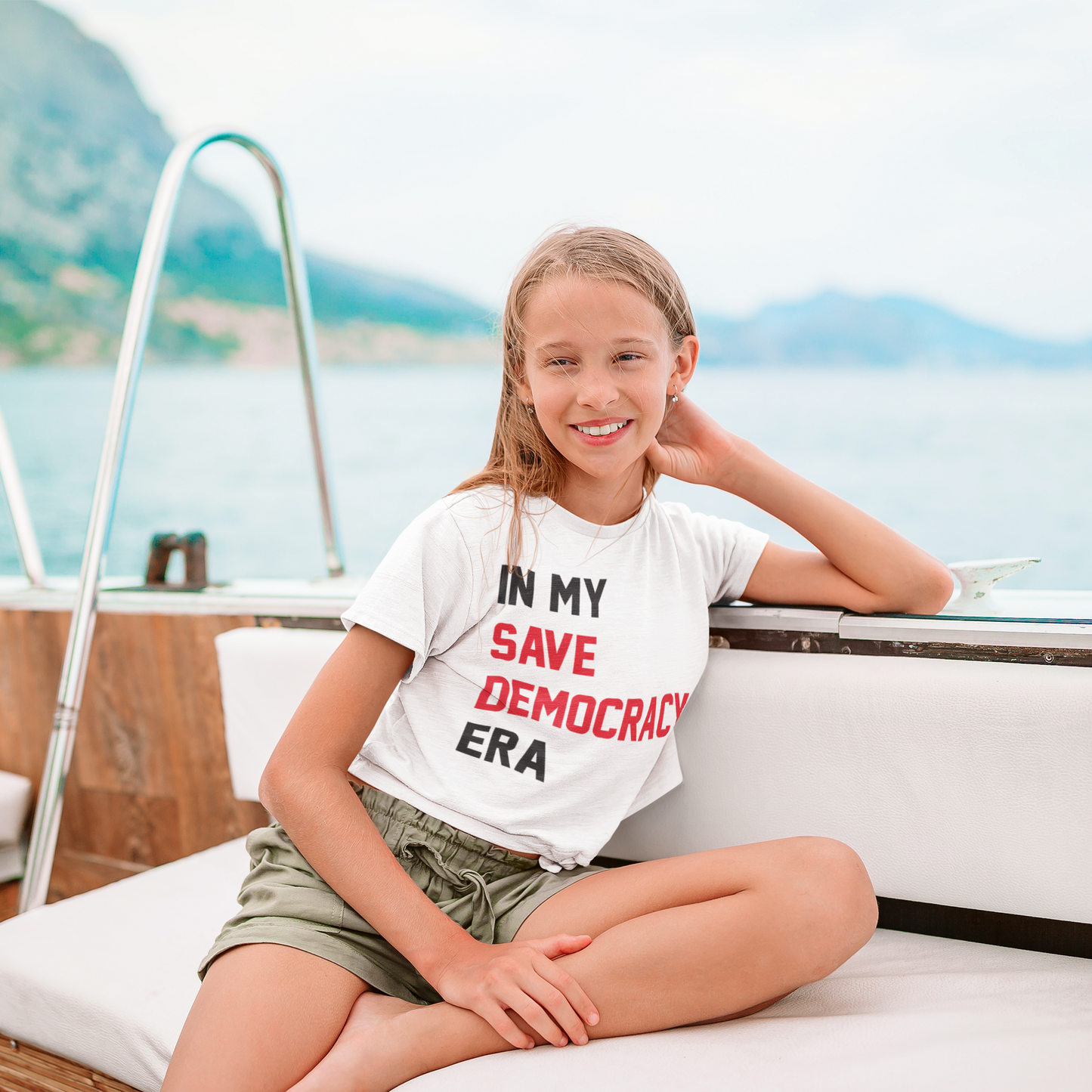 Vote 🇺🇸 2024 Kids | "In My Save Democracy Era" Kid's T-Shirt