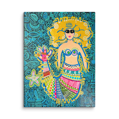 Original Art PRINT on Canvas | "Sassy Sea Siren" (18” x 24”)