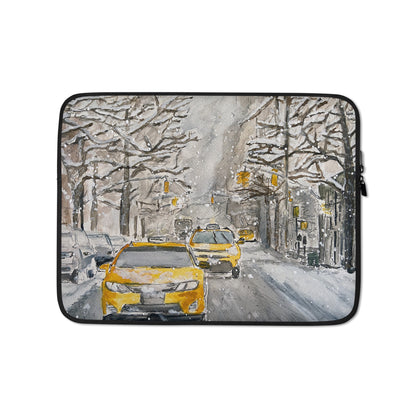 Laptop Sleeve | "Hail" (Taxis in the Snow | NYC Collection