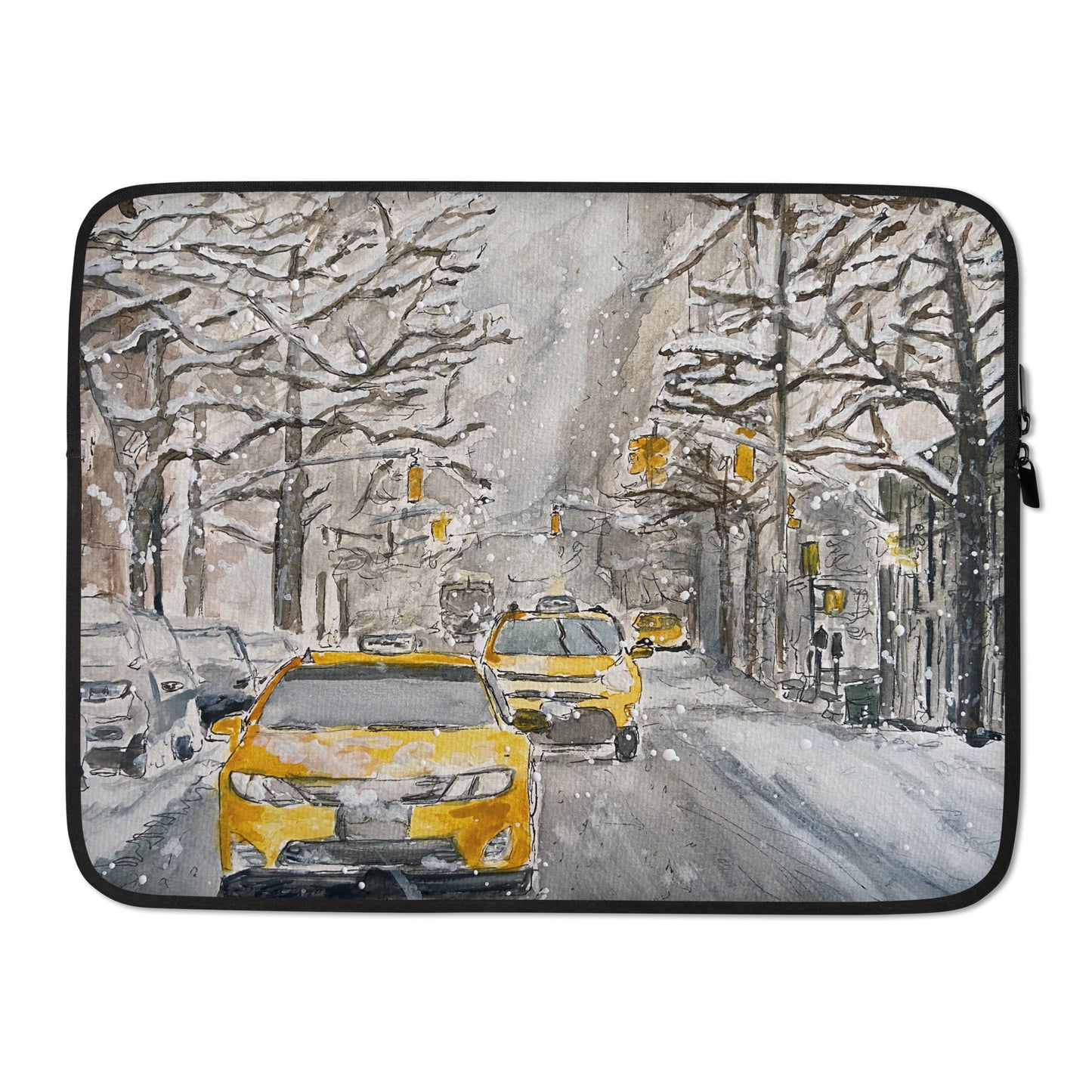 Laptop Sleeve | "Hail" (Taxis in the Snow | NYC Collection