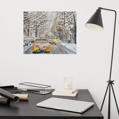 Prints, Posters (Ready-to-Frame) | "Hail" (Taxis in the Snow) | NYC Collection