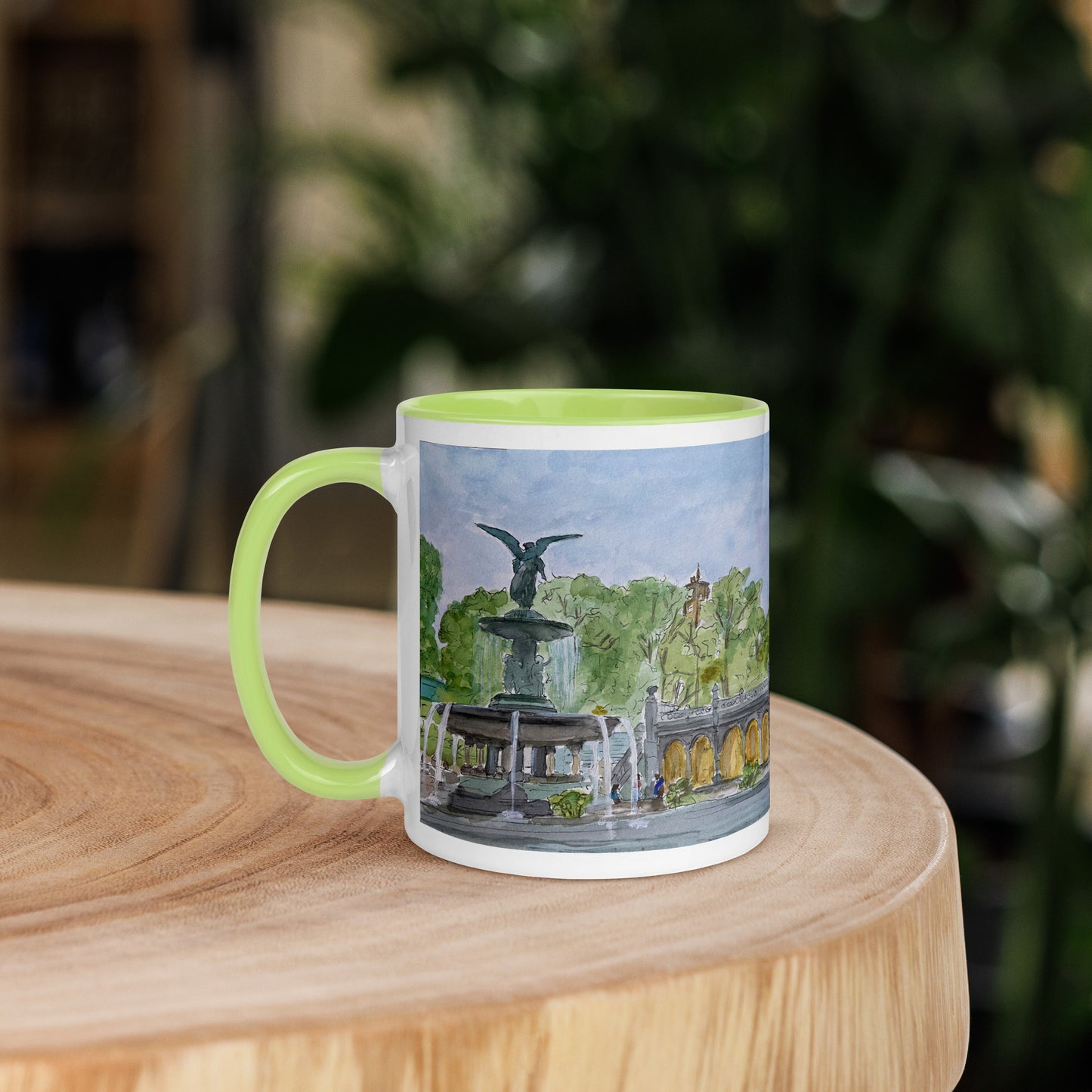 Coffee Mug w Color Inside | "Bethesda Fountain, Central Park" | NYC Collection