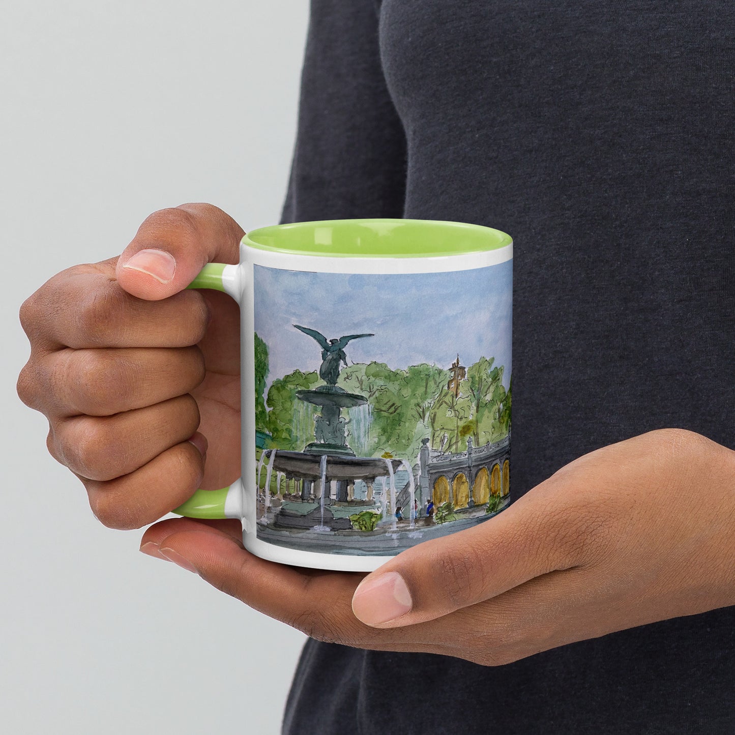 Coffee Mug w Color Inside | "Bethesda Fountain, Central Park" | NYC Collection