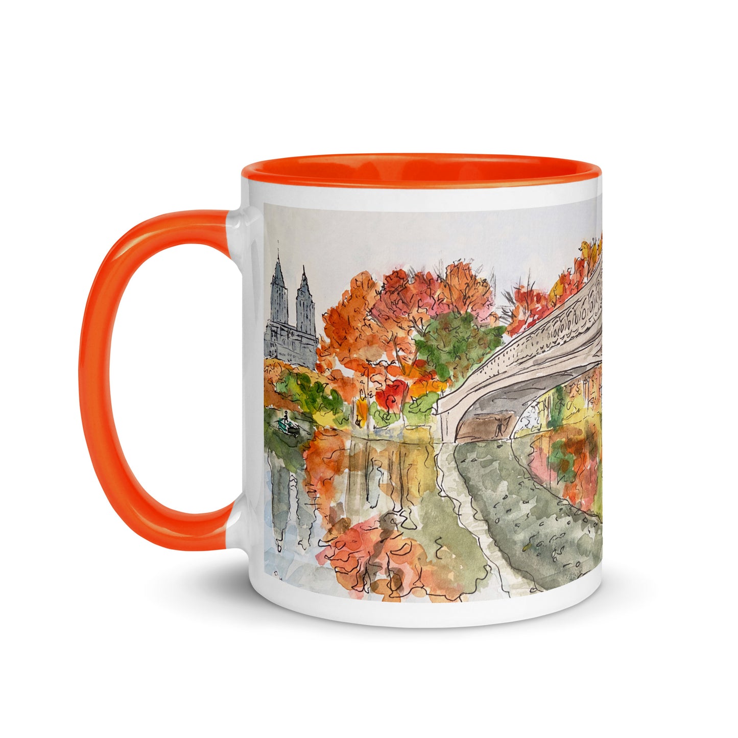 Coffee Mug w Color Inside | "Bow Bridge, Central Park"